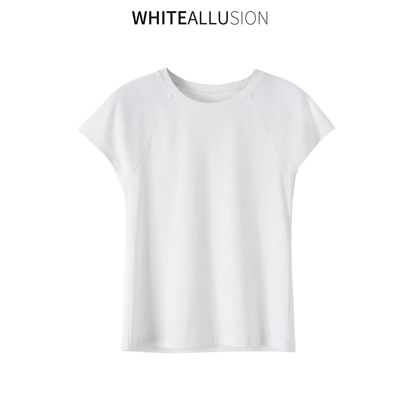 素典【星辰絮语】夏季新款百搭T插肩袖明线拼接小个子舒适透气3776