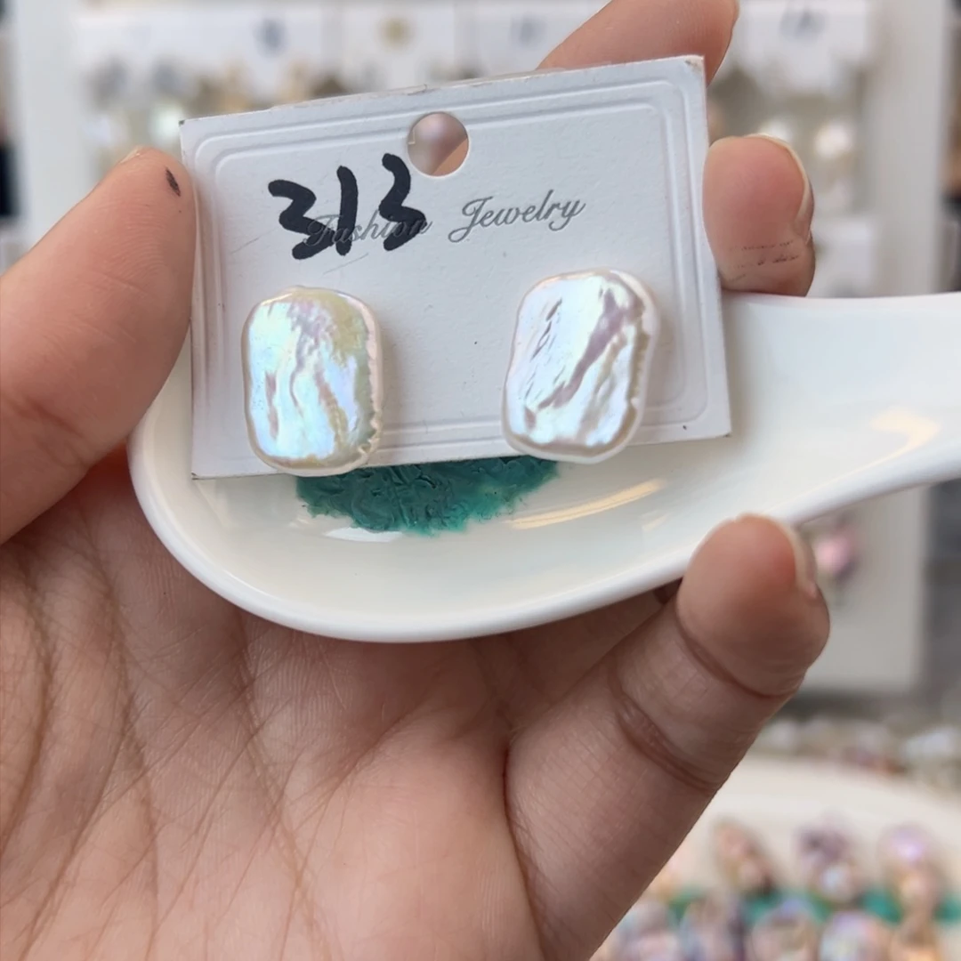 淡水珍珠耳饰银S925镶嵌