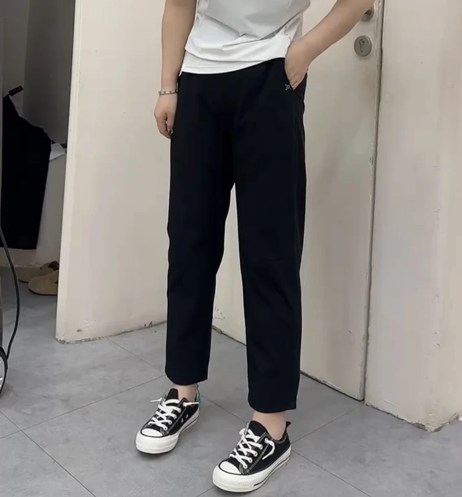 萱贝纯夏季薄款时尚哈伦裤女2025新款百搭休闲裤九分速干萝卜裤子