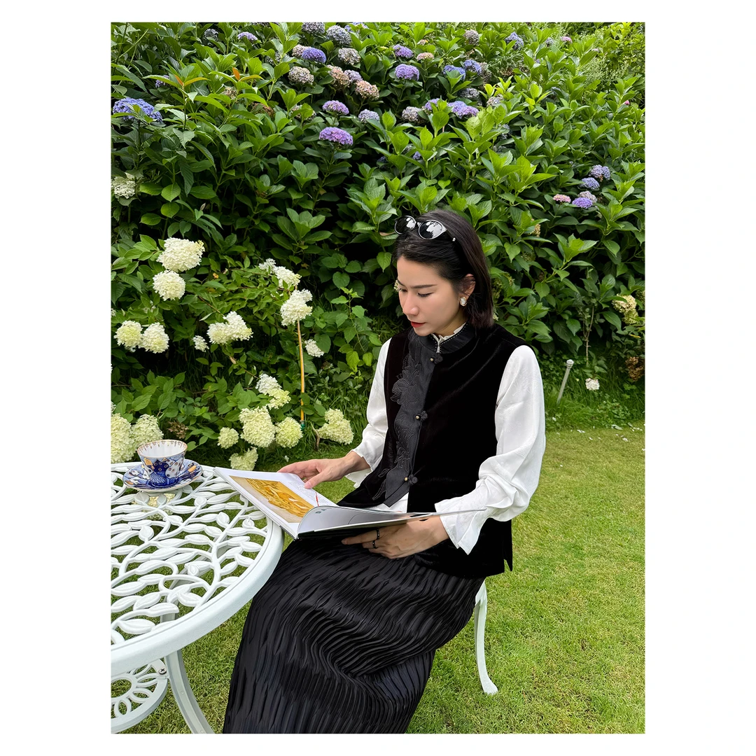 【墨韵风华】小众设计感气质时尚百搭国风中式立领刺绣马甲#511023