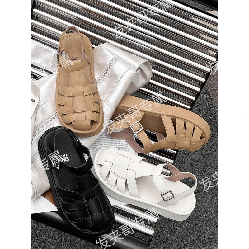 （入夏）2025新款夏季编织凉拖鞋休闲复古风罗马凉鞋29A99