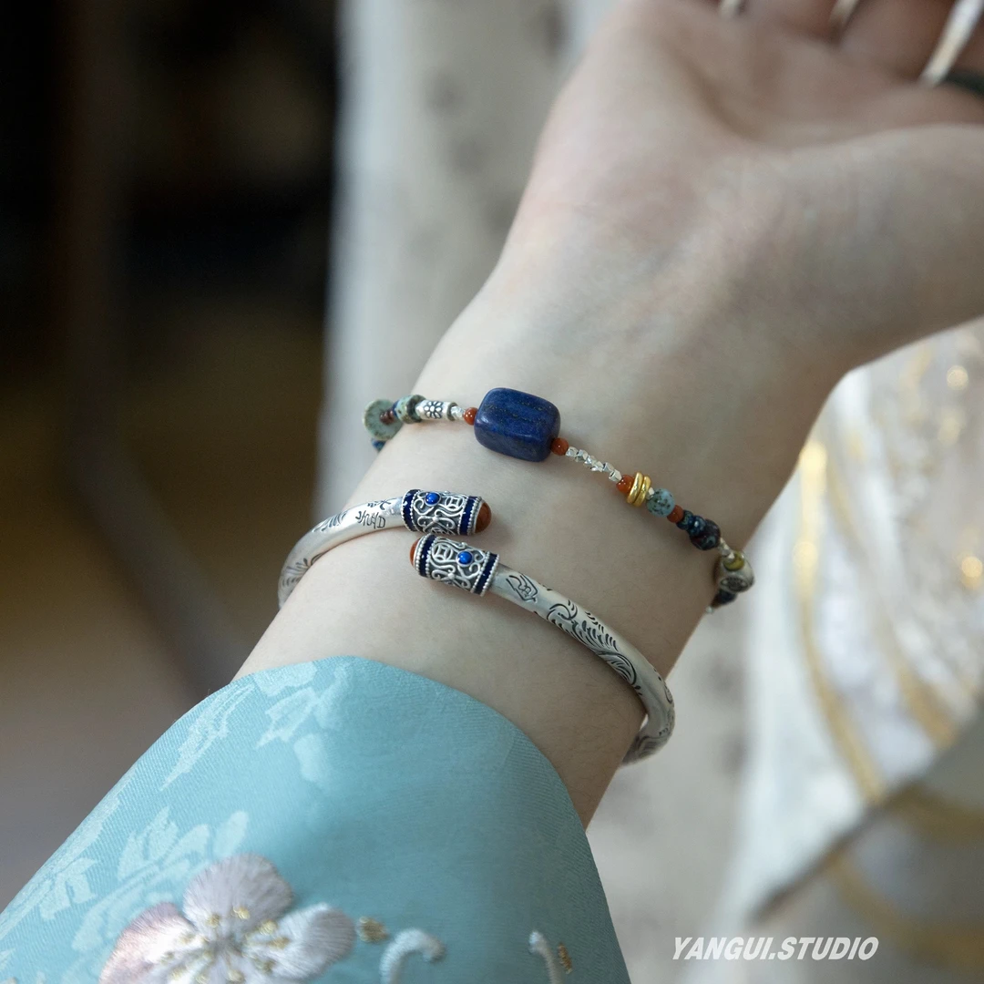 925银手链 燕归yangui【山川黛】天然925银手链