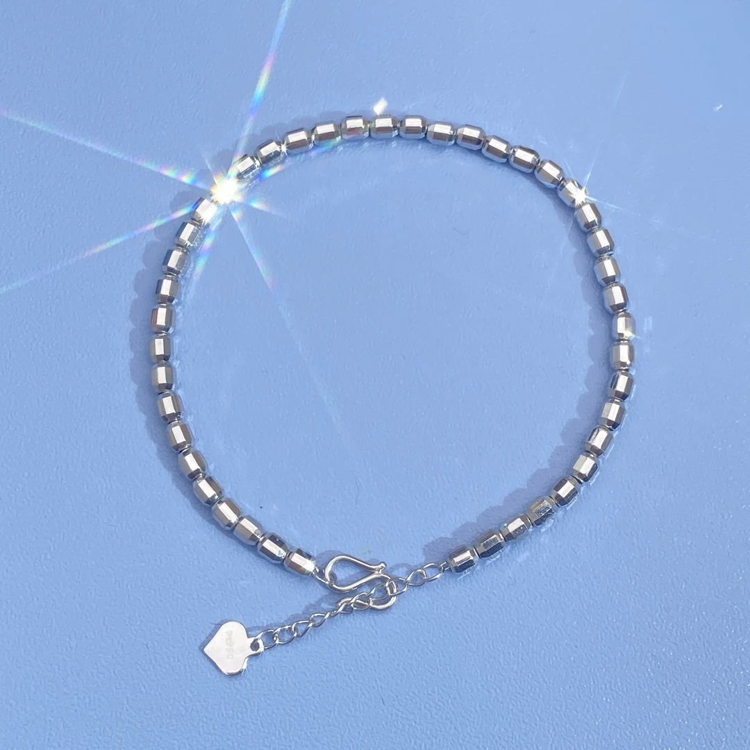 铂金PT950桶珠手链时尚经典百搭简约气质轻奢素款