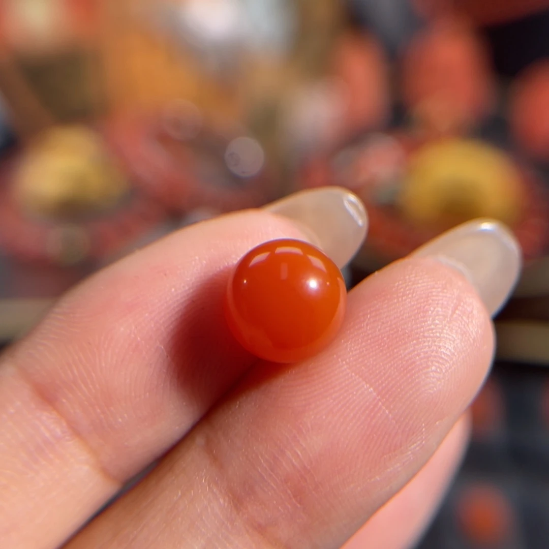 南红玛瑙未镶嵌大黑洞圆珠单珠9mm不退换