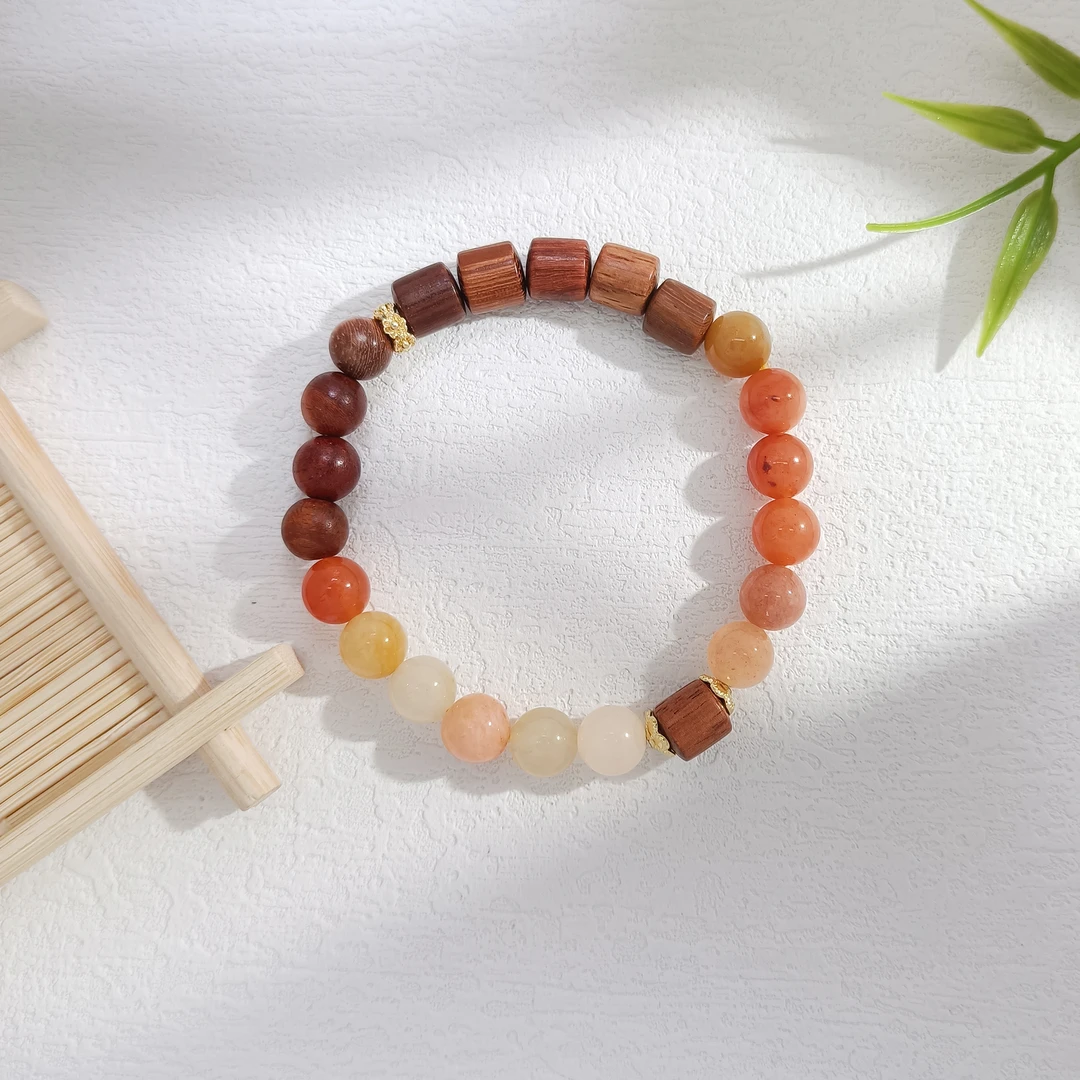 WZMK-002473【梨韵丝光】金丝玉花梨木 国风女款手链