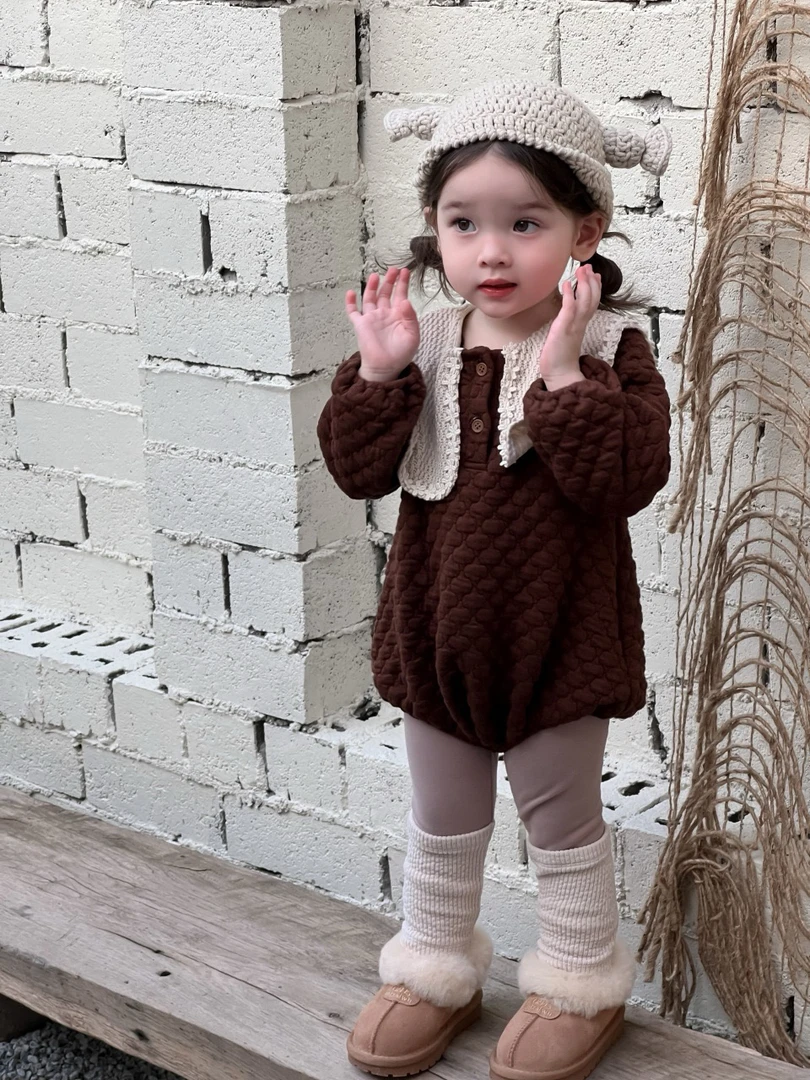 【Ponyo】秋·冬洋气女宝宝加厚包屁衣打底裤套装雅丹风显白两件套