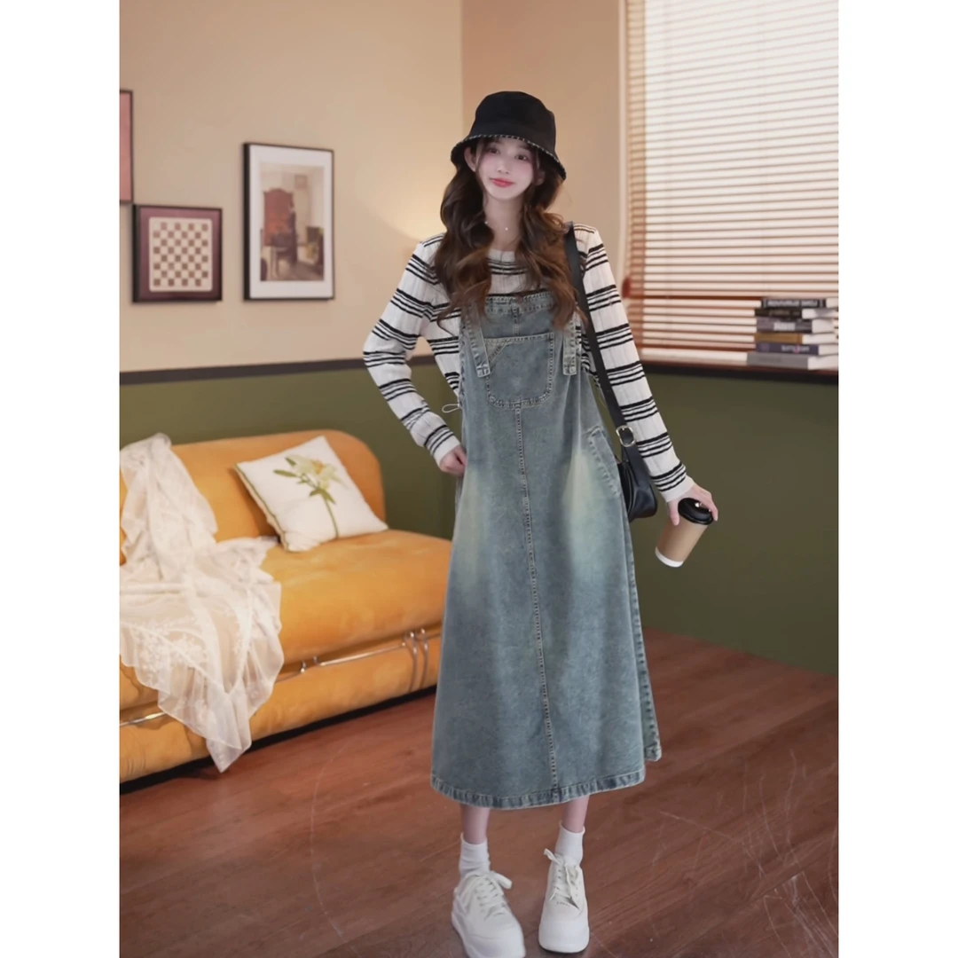 余紫绮.【山泉溯溪】欧若风 小众极简风牛仔连体背带裙女ZO1217048