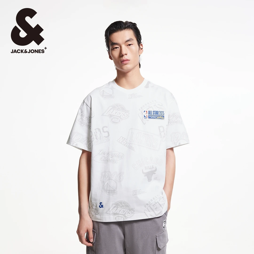 杰克琼斯春季新款NBA联名全明星队男士纯棉短袖T恤潮百搭酷帅男装