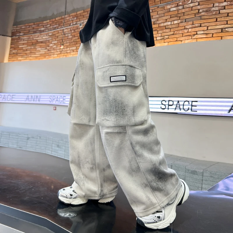 儿童装男童裤子春秋款2025新款秋季中大童工装长裤酷帅男孩秋装潮