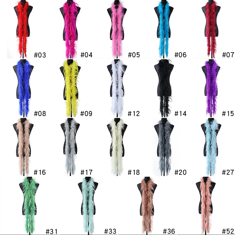 鸵鸟毛条多色10-15diy彩色6层羽毛毛条婚庆舞台走秀造型围巾装饰