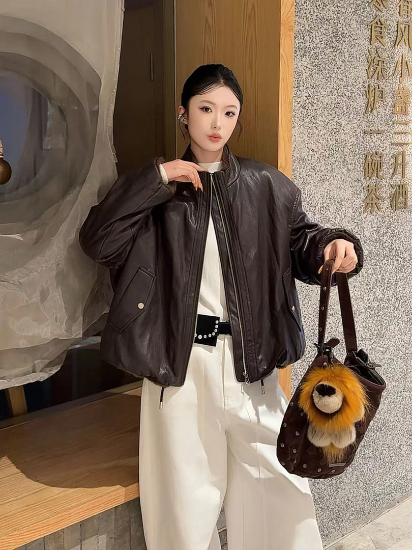 2025冬季 加绒加厚【全员自留】 韩系甜美加绒内里毛毛皮衣外套保暖