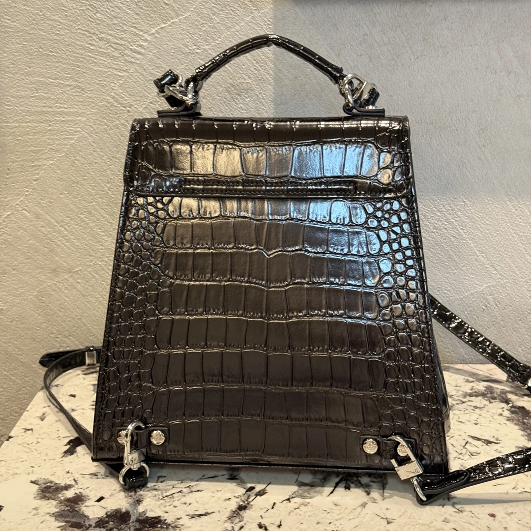 土星双肩包大容量大标双肩高级小众鳄鱼纹