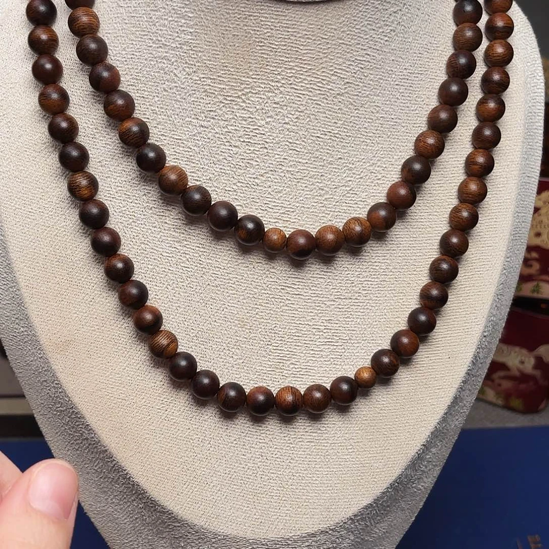 沉香手串越南芽庄白棋楠瘤疤0.8×108