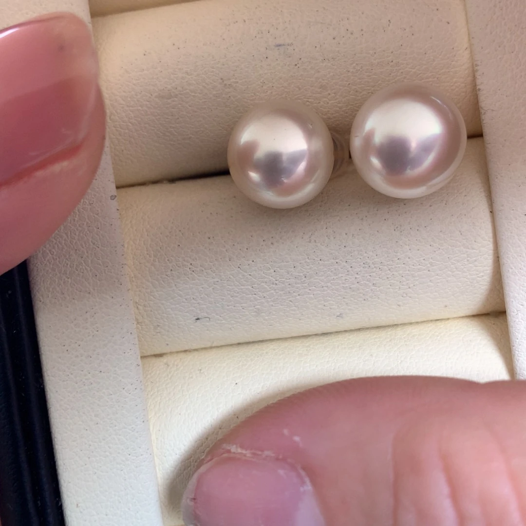 海水珍珠耳饰18K金镶嵌