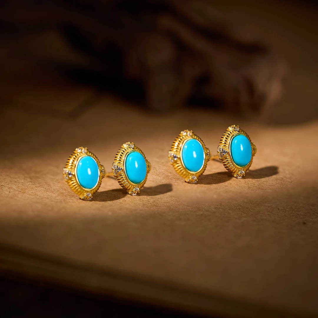 【歪歪】美松蛋面耳钉小众珠宝轻奢珠宝礼物（多样性发一）X-N8012