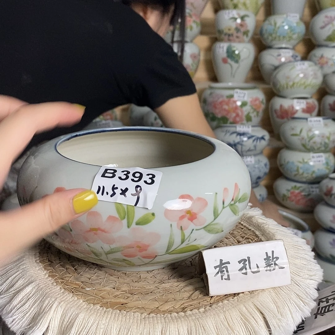 景德镇瓷韵手工陶瓷花盆 B393