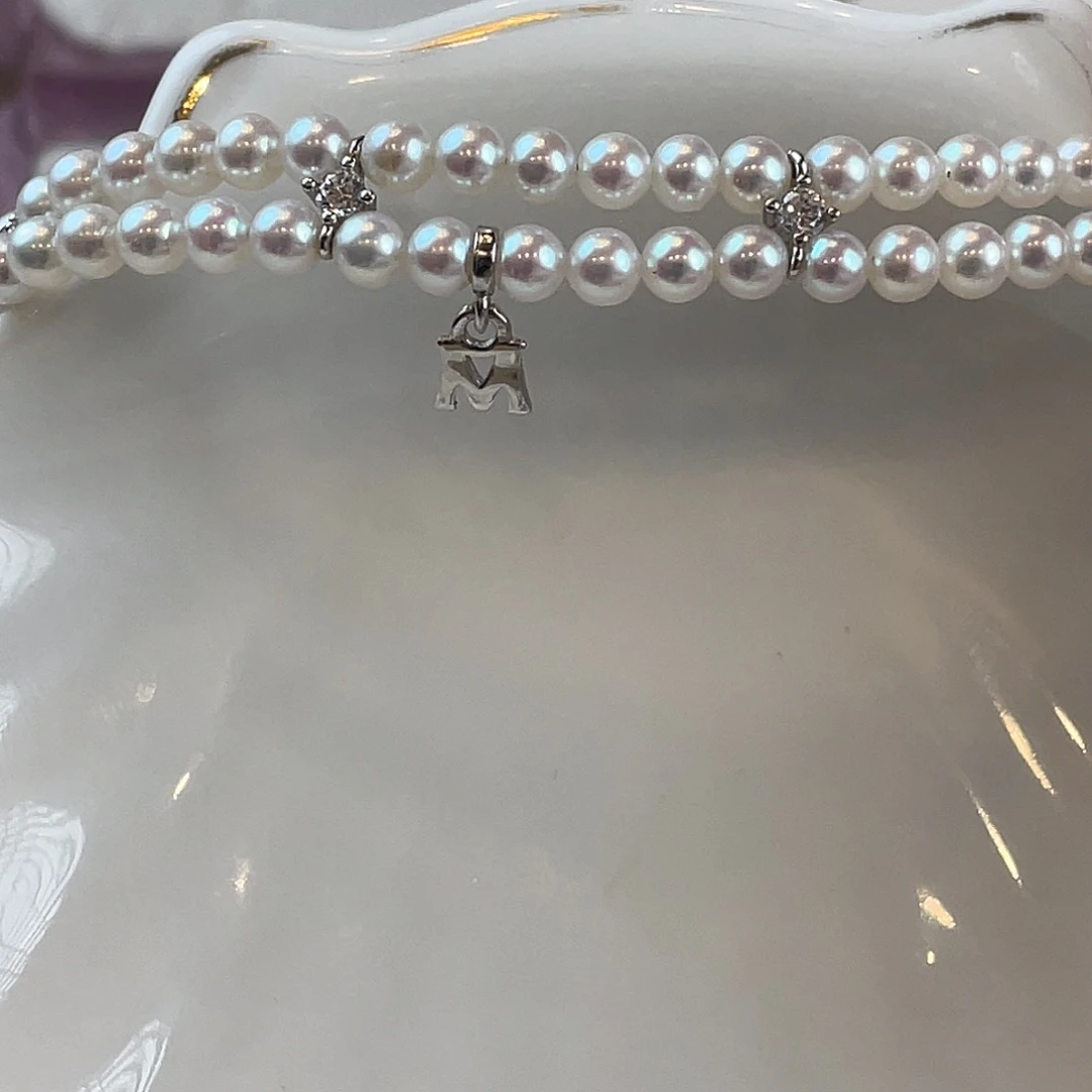 银S925镶嵌手绳淡水珍珠