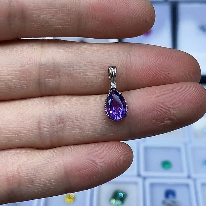 颈饰银S925镶嵌紫晶