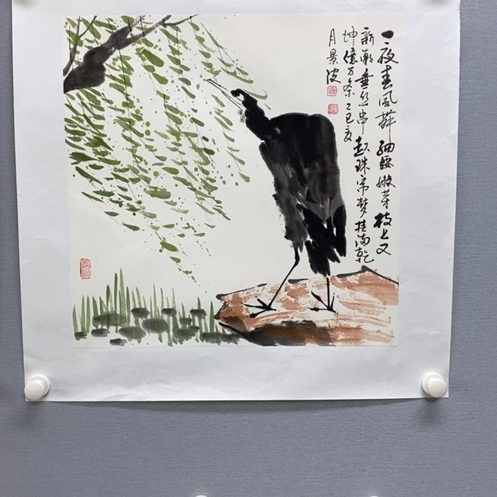 国画亲笔手绘宣传画