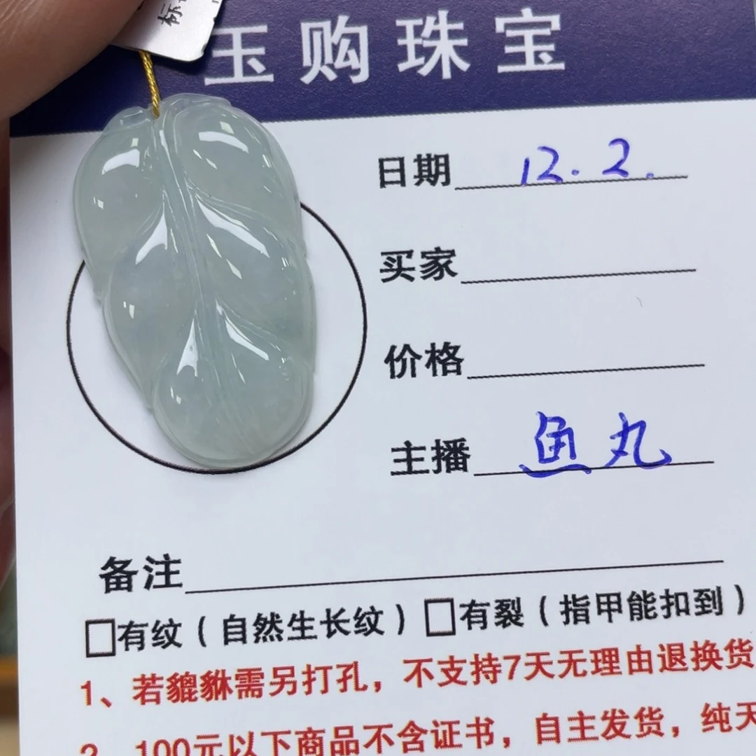 颈饰未镶嵌翡翠叶子