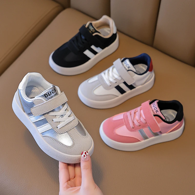 小黄鸭童鞋女童板鞋2025春新款男童运动鞋中大童德训鞋低帮跑步鞋
