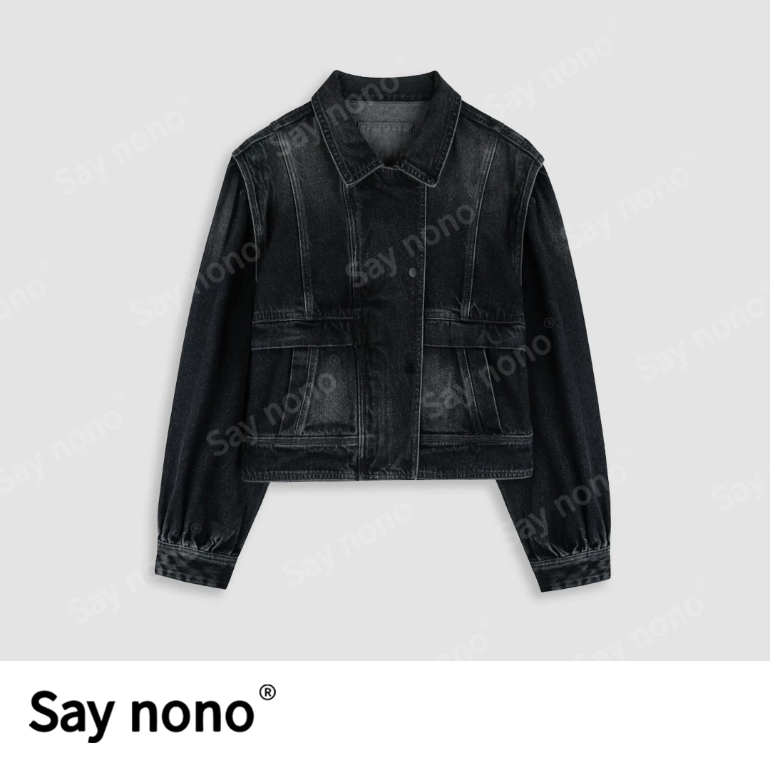懒猫nono│Saynono 法式复古气质夹克上衣牛仔外套/RCQ5271