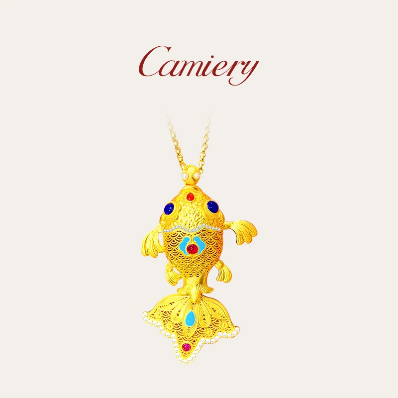 CAMIERY新中式轻奢逐浪金鳞鱼吊坠