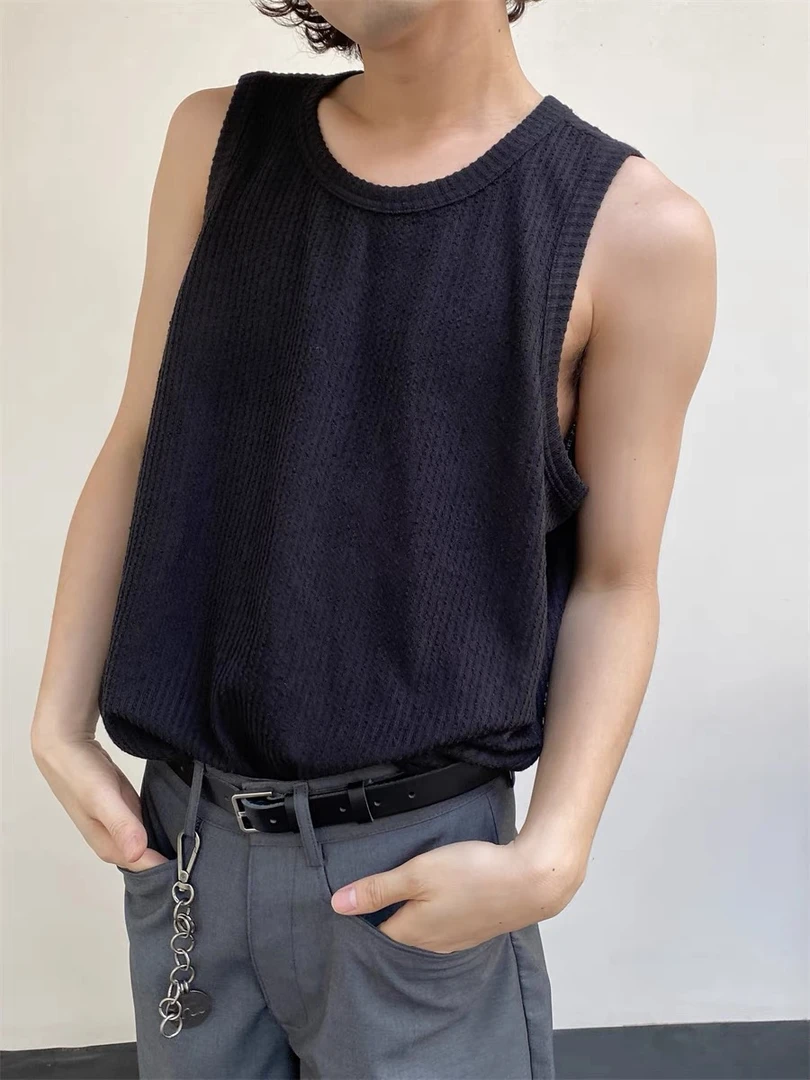 美式复古简约休闲坎肩无袖背心男夏季ins潮流新款慵懒百搭