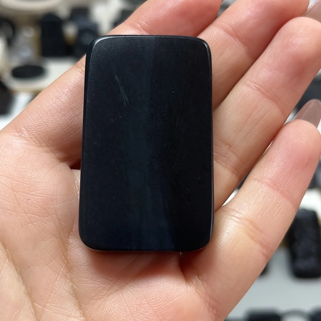 【闪购商品】和田玉（墨玉）25钢板聚墨未镶嵌