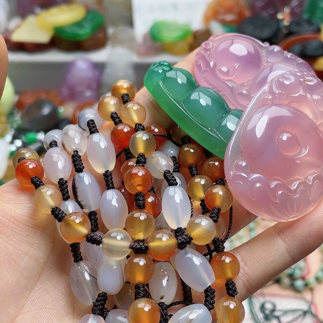 玛瑙/玉髓颈饰合金君****）