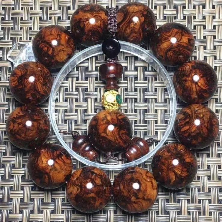 海南黄花梨老料紫油梨闪电纹高油密正宗男士文玩手串20