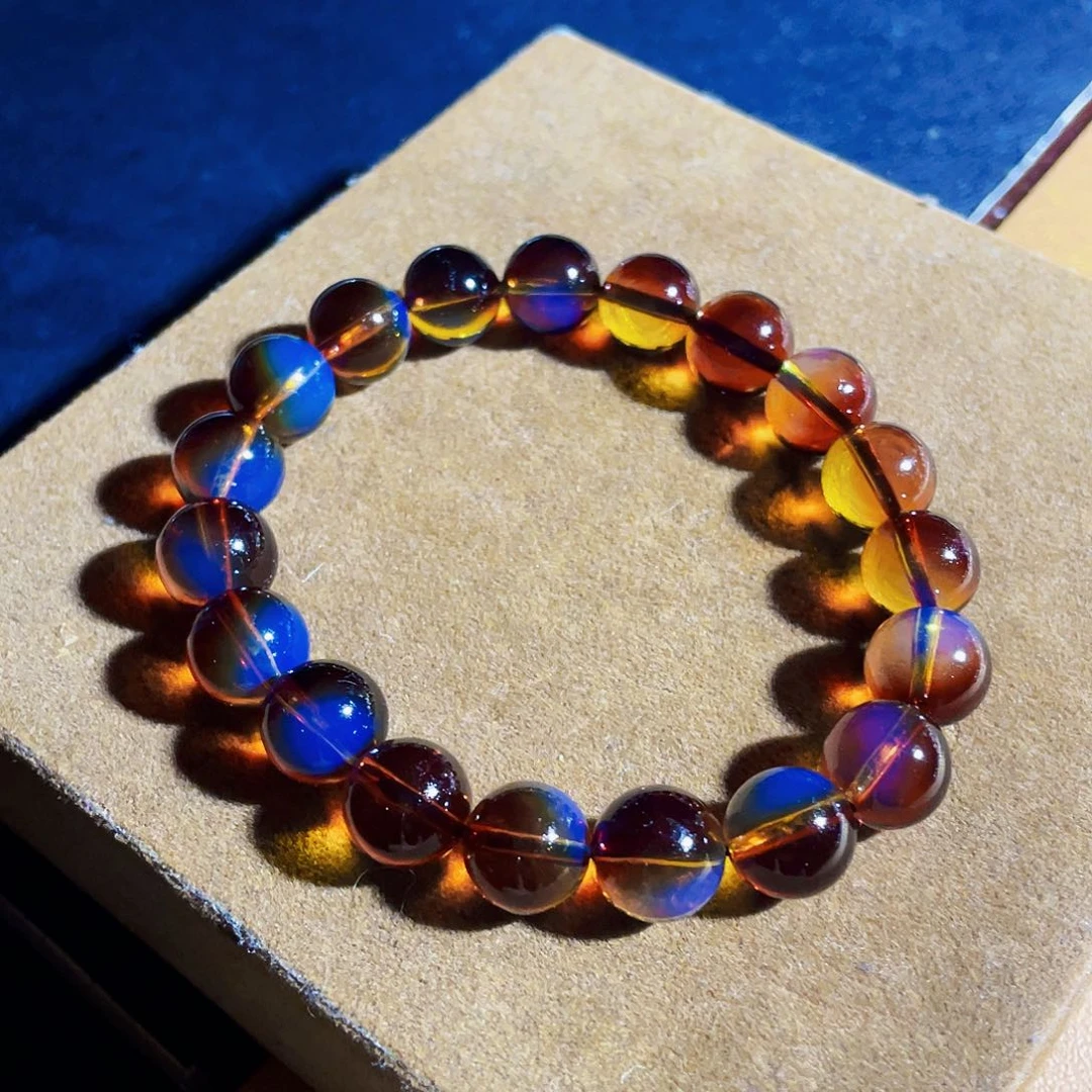 未镶嵌蓝珀裸石红蓝10加重膜感