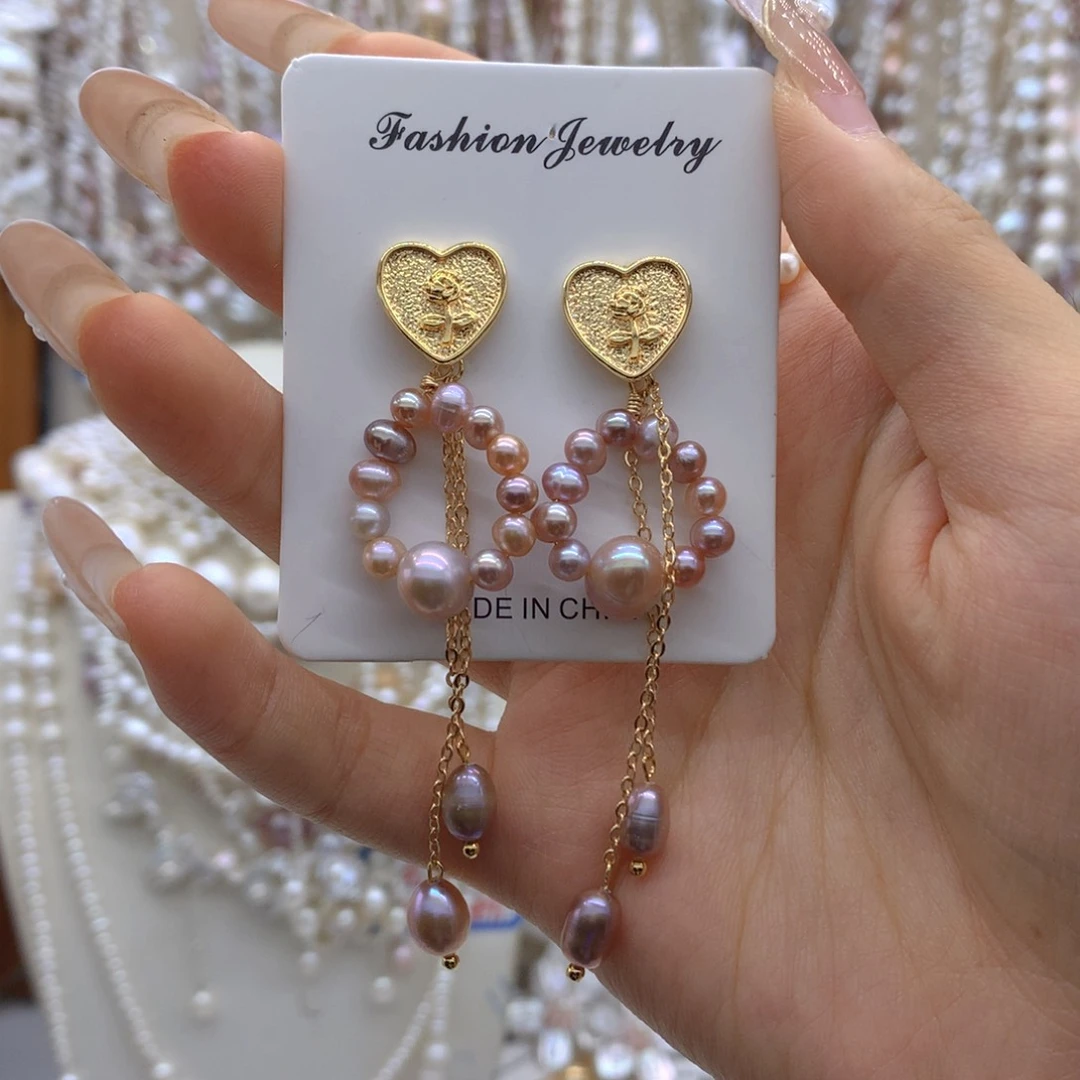 合金淡水珍珠耳饰项链