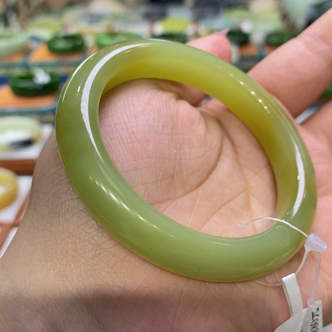 和田玉手镯未镶嵌若羌黄口53/54