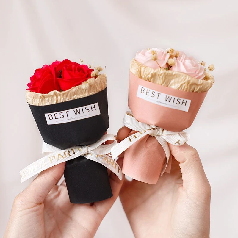 情人节永生花小型花束送爱人送闺蜜小礼物家居办公小摆件干花迷你