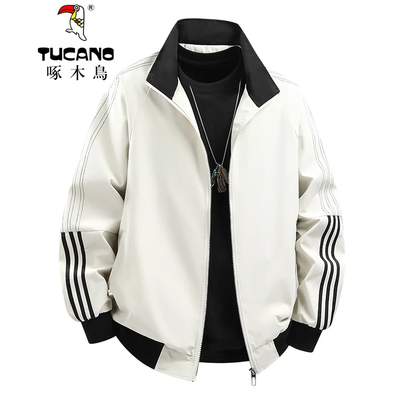 啄木鳥潮牌爆款大码休闲外套春秋新款时尚立领百搭工装夹克男女款