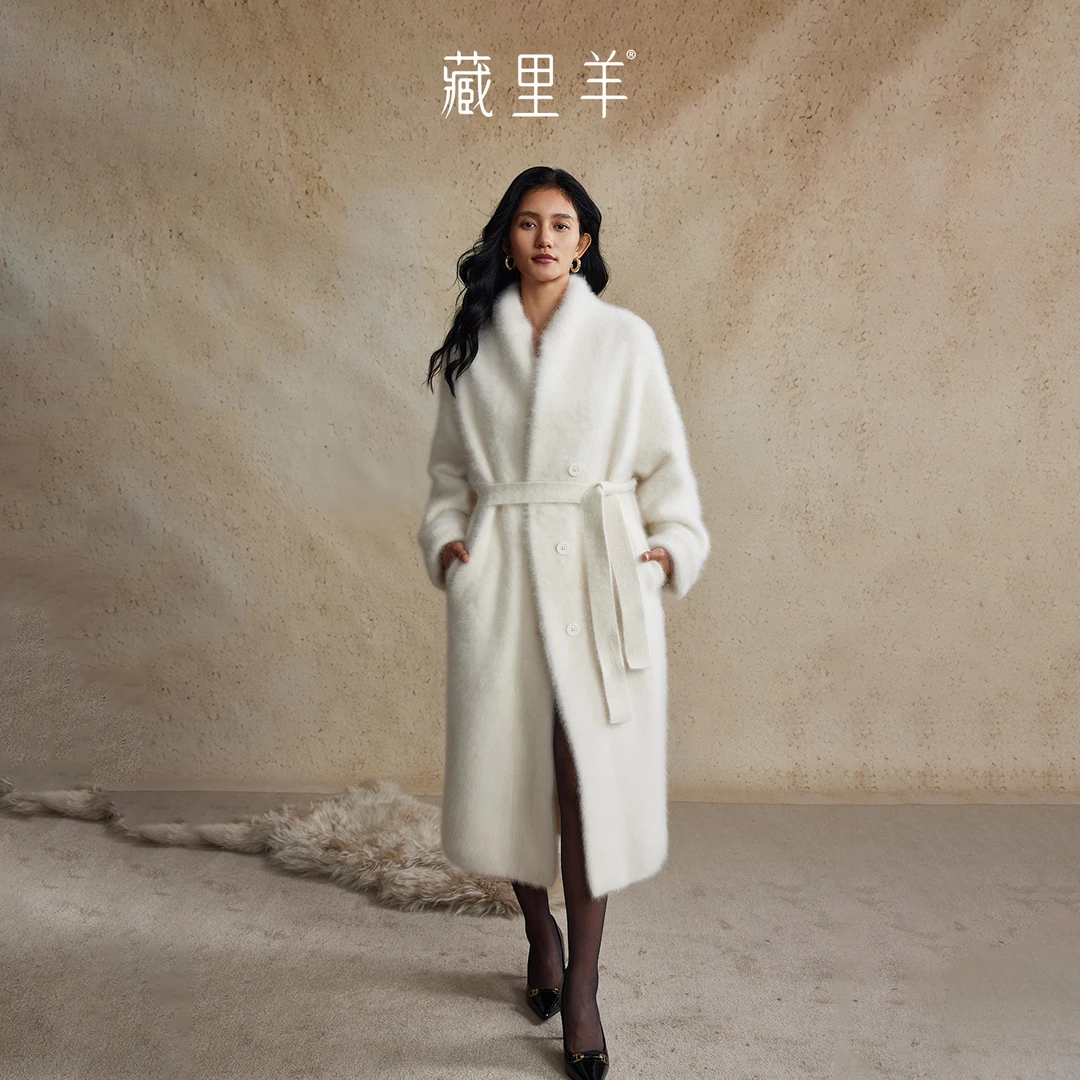 藏里羊【北美小动物毛毛】“一辈子”贝贝白 年度重磅慵懒大衣M1796