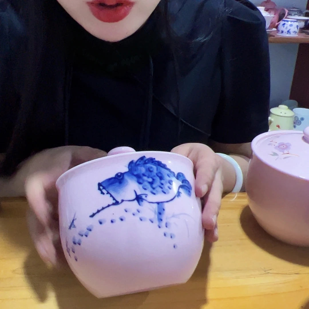 摆件景德镇红xixi鱼炖盅罐