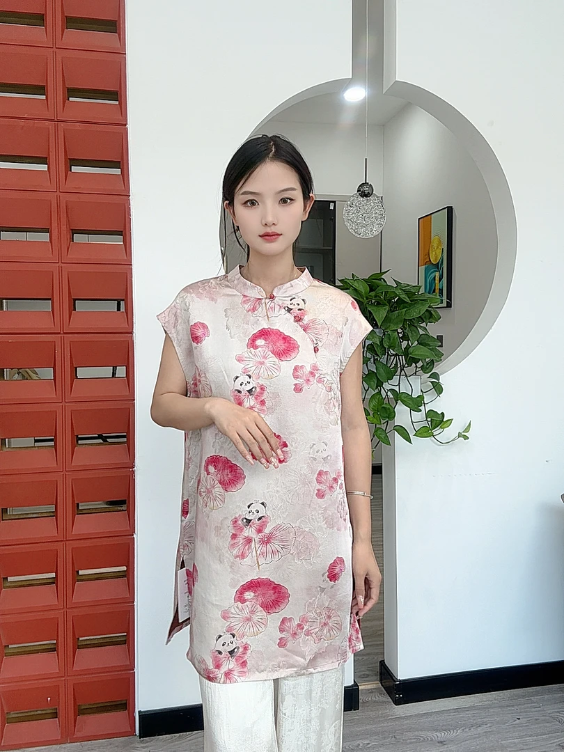 306新中式盘扣立领飞袖女2025年夏季新款时尚显瘦轻奢风上衣