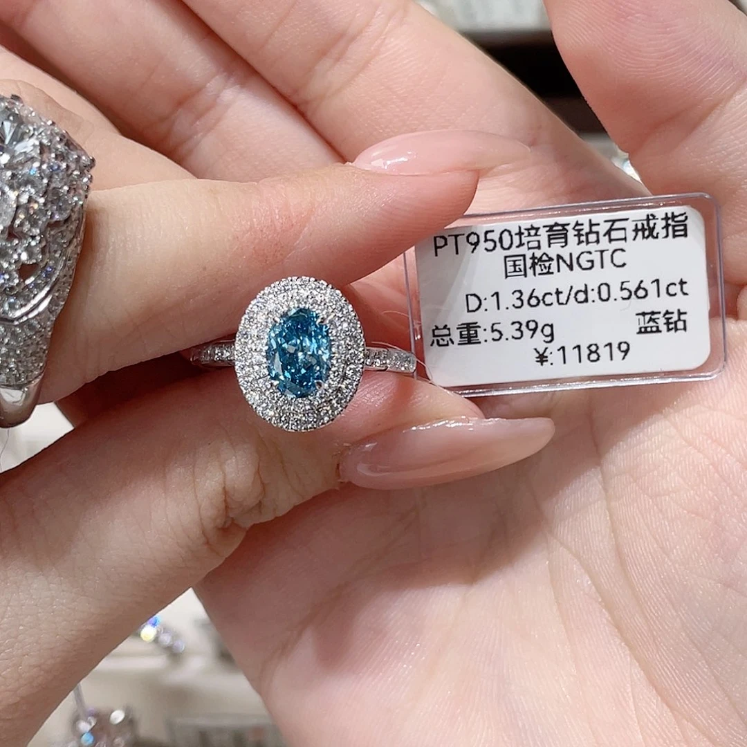 铂Pt950镶嵌实验室培育钻石