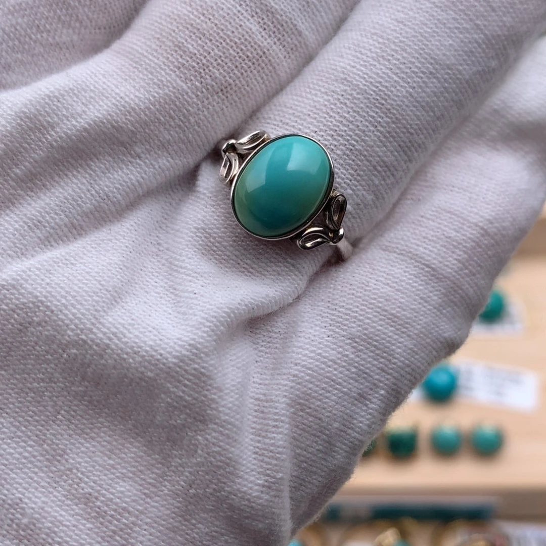 绿松石珠宝奇石银S925镶嵌