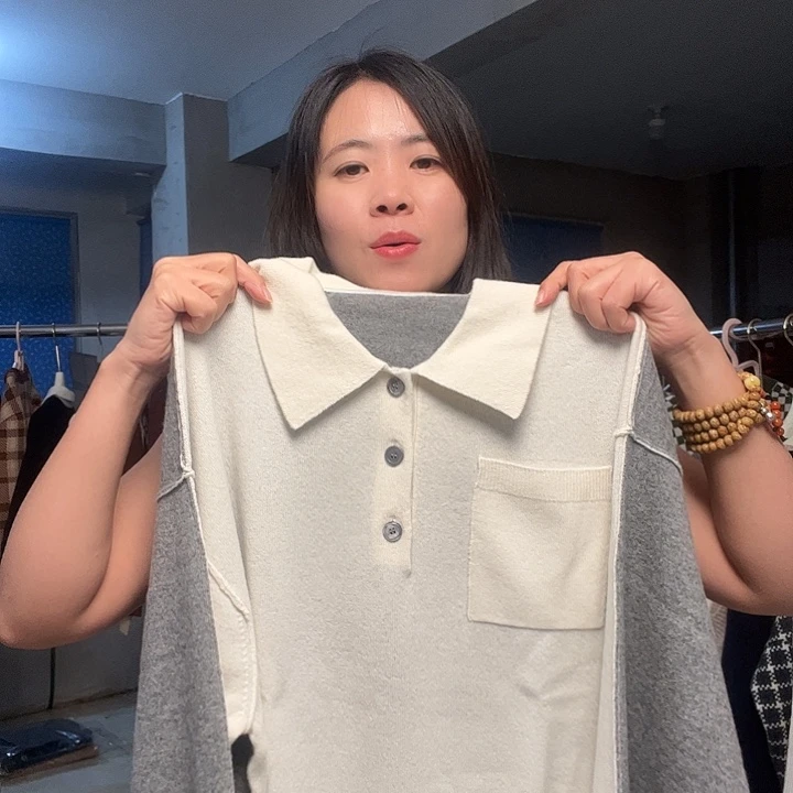 拼色宝宝绒衬衣纯山羊绒假一赔三