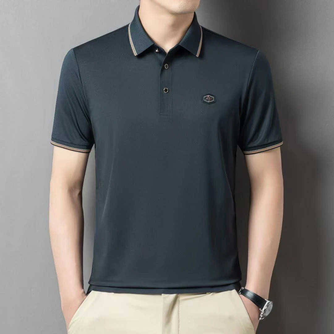 《霞姐服饰》夏季男士男款凉感无痕polo衫翻领短袖货号：25901