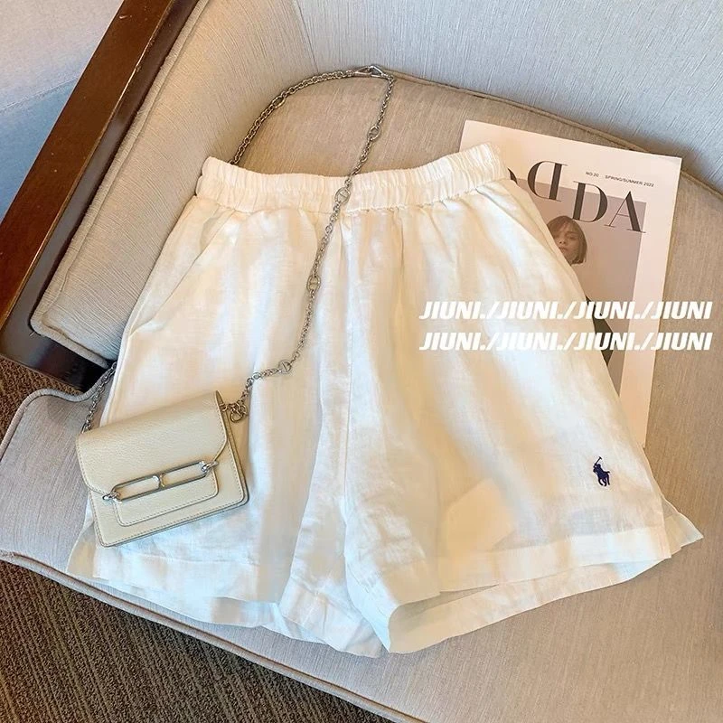 夏季大码240斤胖妹妹阔腿短裤女美式宽松运动设计感百搭直筒热裤