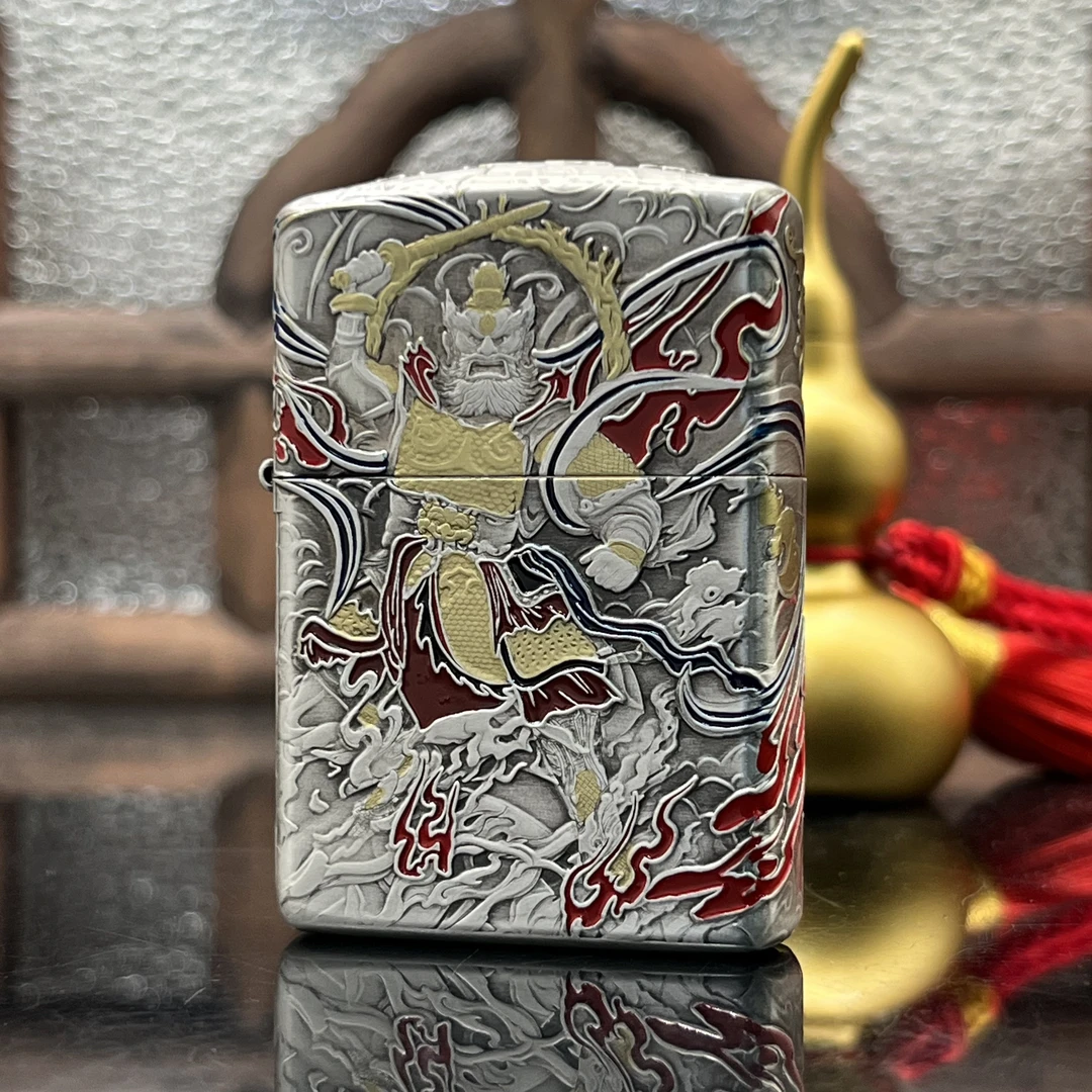 ZIPPO/之宝打火机  王灵官盔甲熏银鎏金珐琅彩【小飞火机】DYJ1