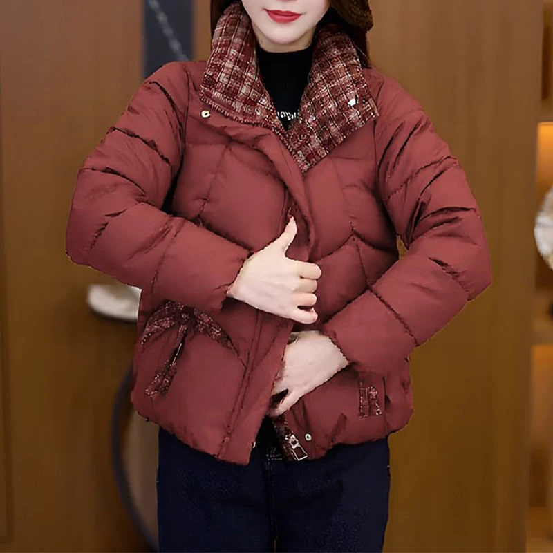 日系慵懒风气质宽松新款外套女士2025秋冬新款常规保暖时尚棉服