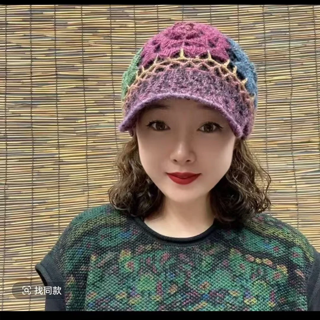 2025新款鸭舌帽短檐法式秋冬圆顶春秋帽子加厚ins韩版冬季