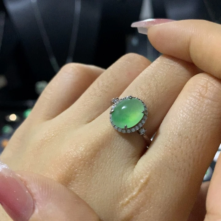 翡翠银S925镶嵌戒指