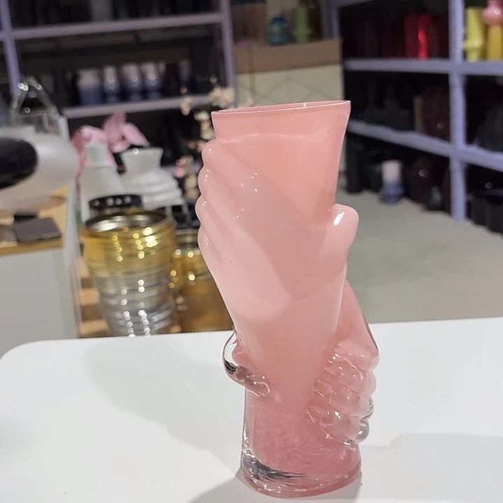 握手花瓶粉色好看好看