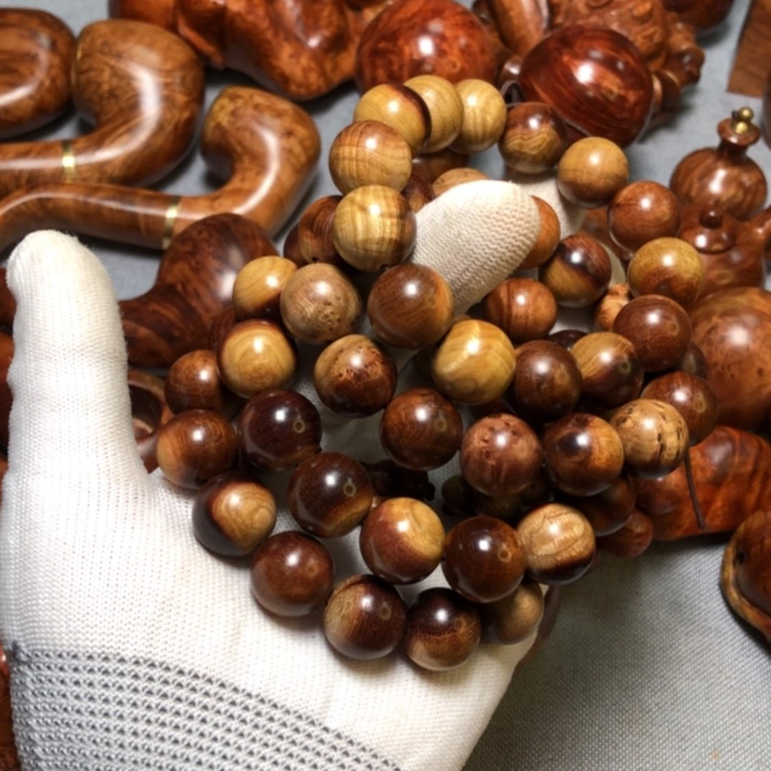 【闪购商品】木麻梨疙瘩火琉璃手把件